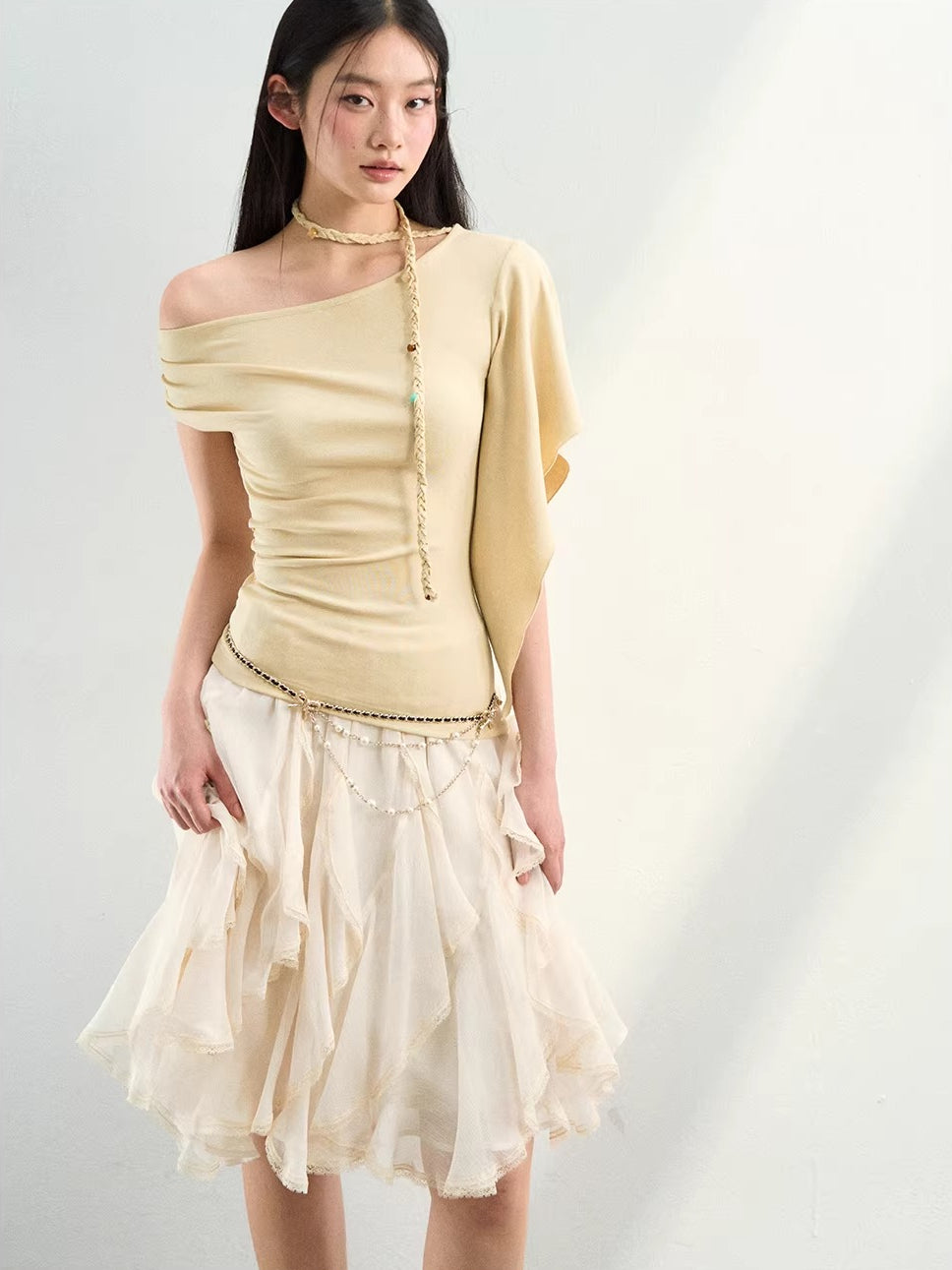 Draped Asymmetrical Skirt