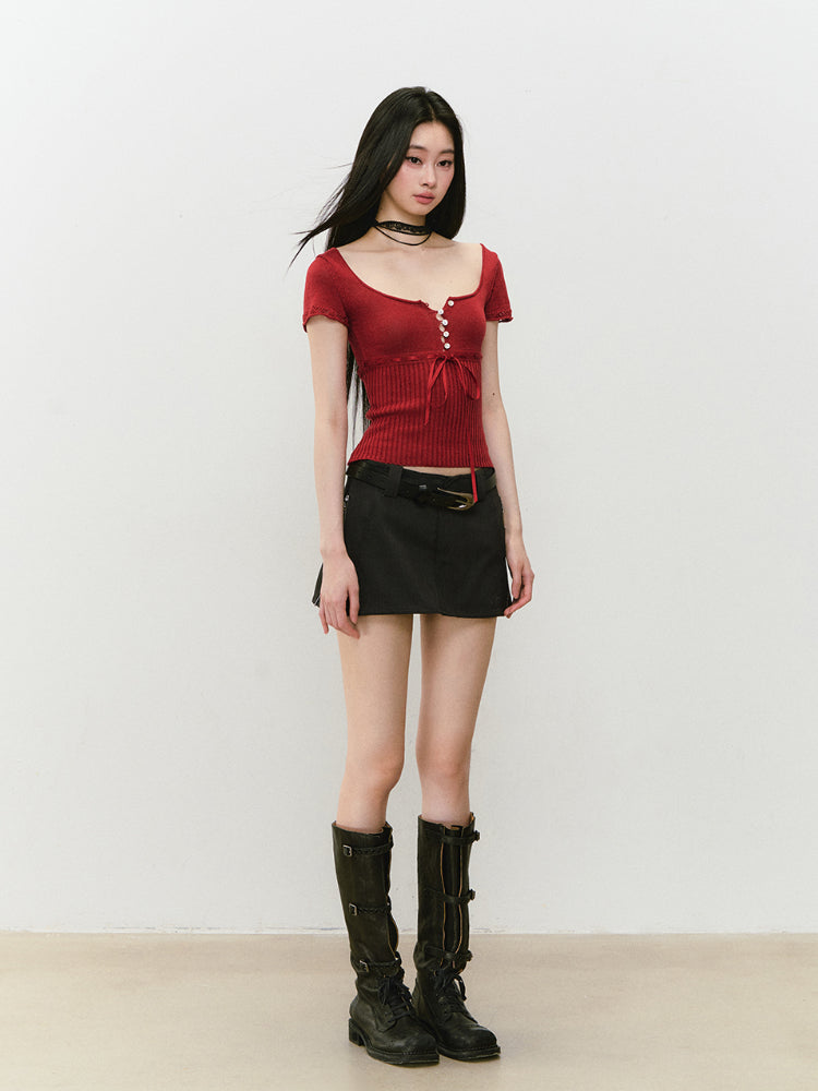 Casual Pencil Skirt with Double - Side Zippers