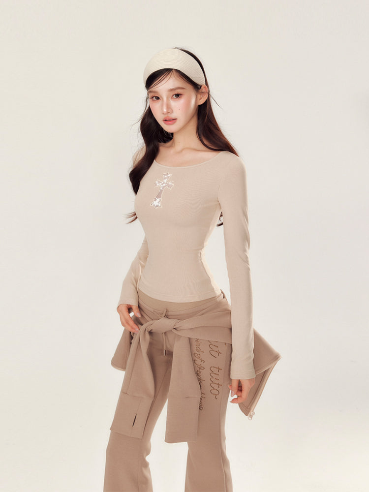 High Collar Slim Fit Sports Hoodie & Pant Set