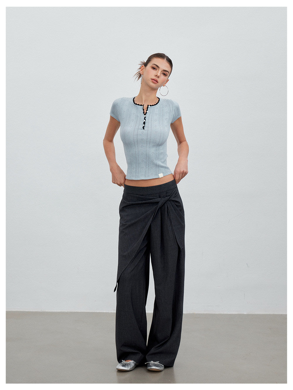 Twisted Wide Leg Trousers