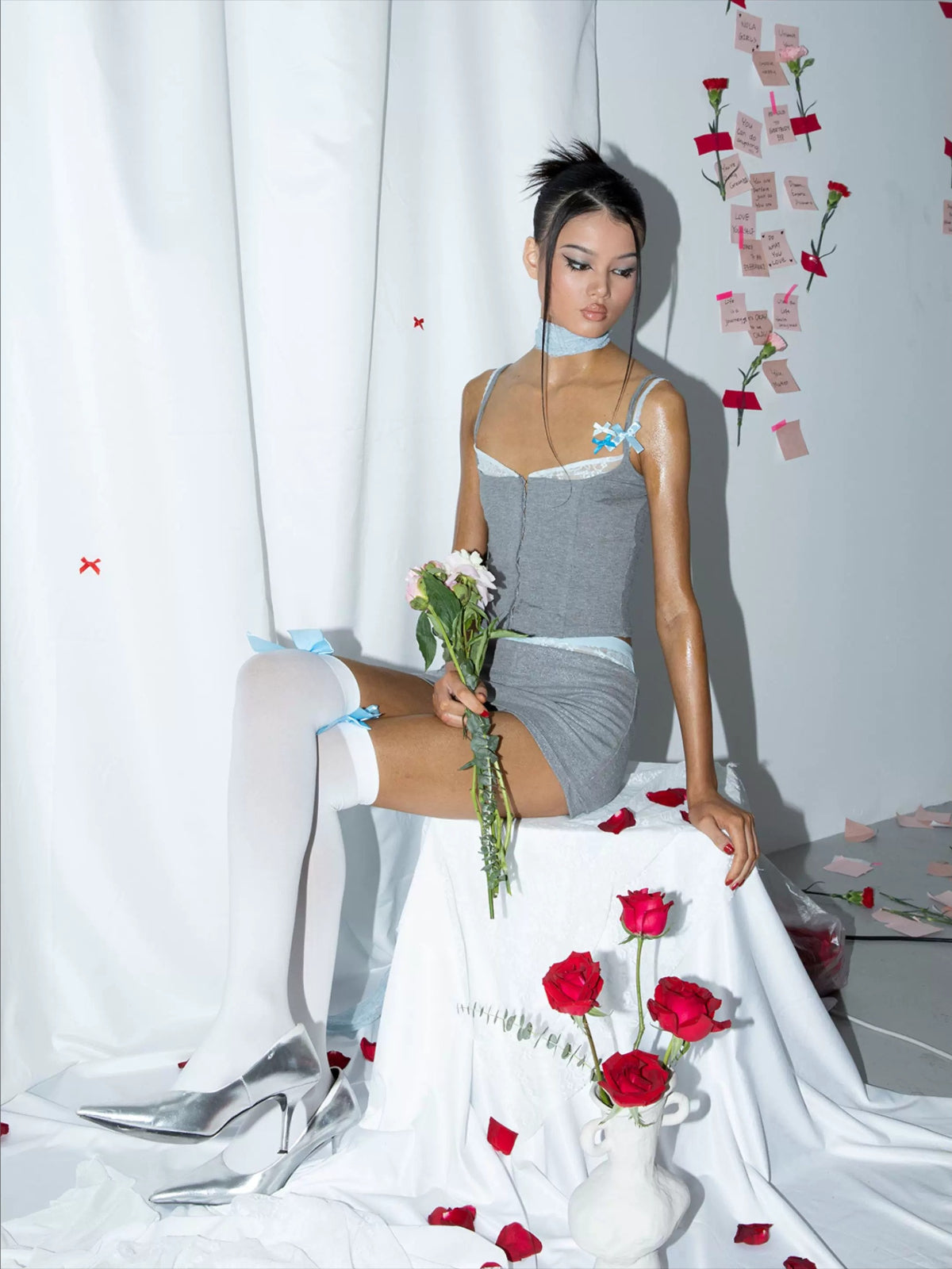 Sheer Lace Knit Set
