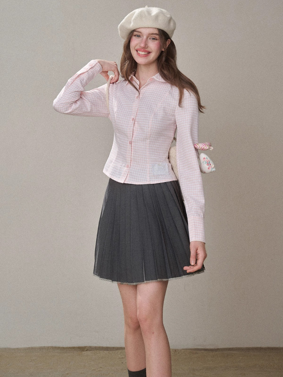 “Cloud” Natural Cotton Plaid Shirt