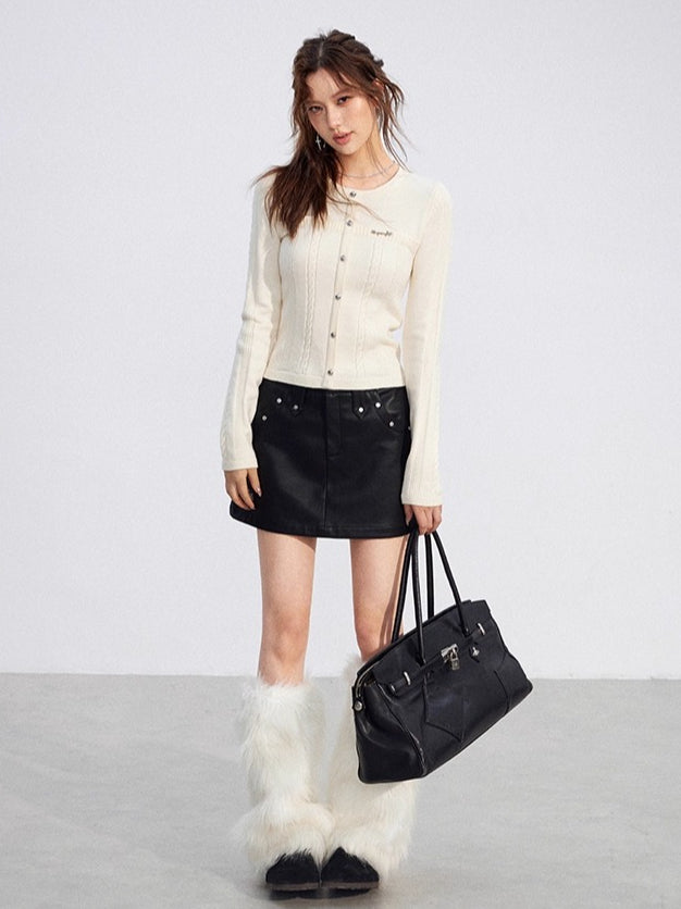 Cable Knit Layered Top