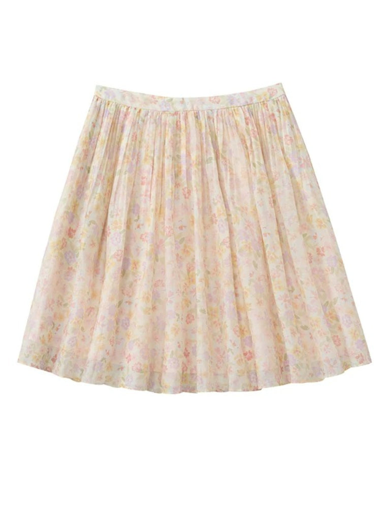 Floral Tencel A-Line Skirt