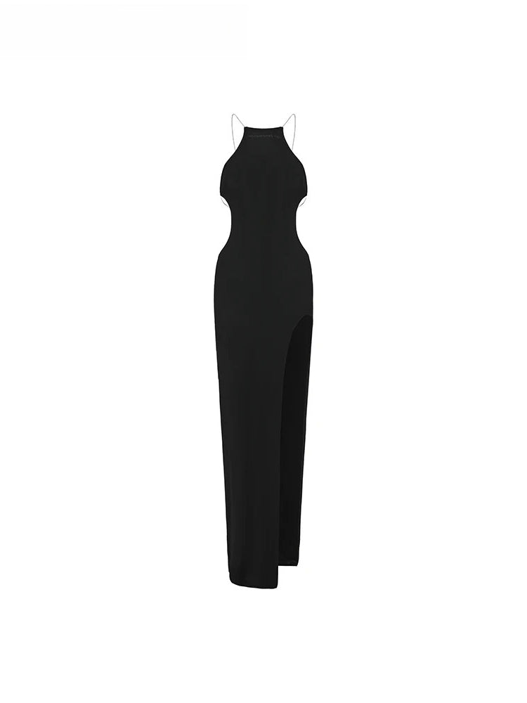 Cross-Back Halter Maxi Dress