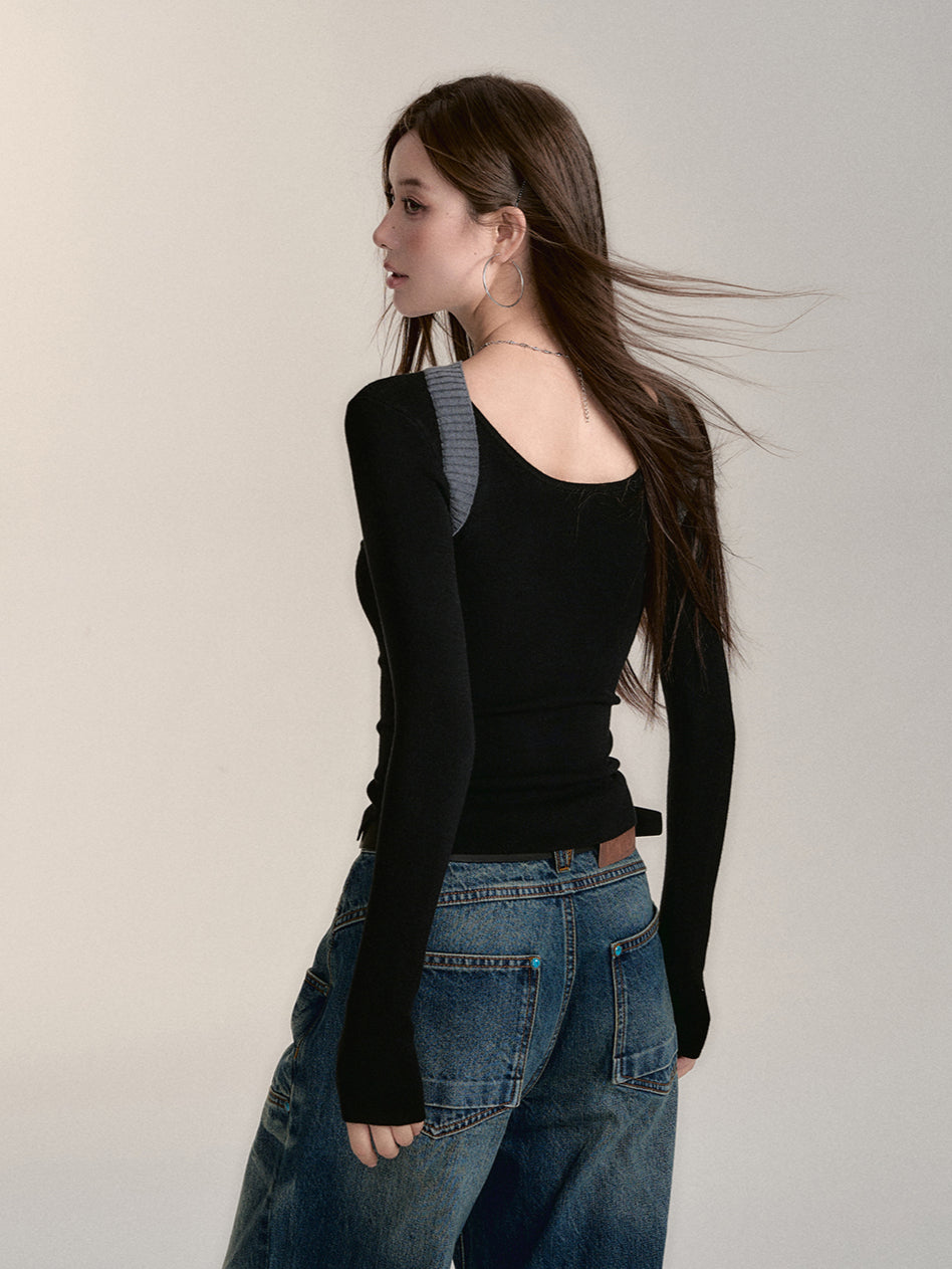 Slim Fit Knit Blouse