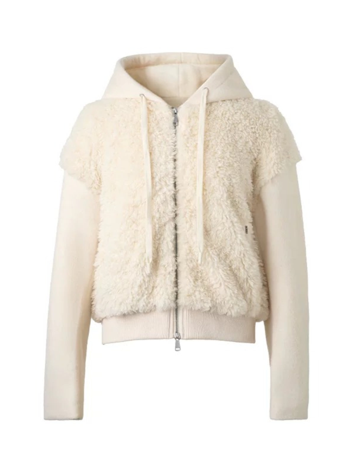 Textured Panel Hooded Wool-Blend Jacket