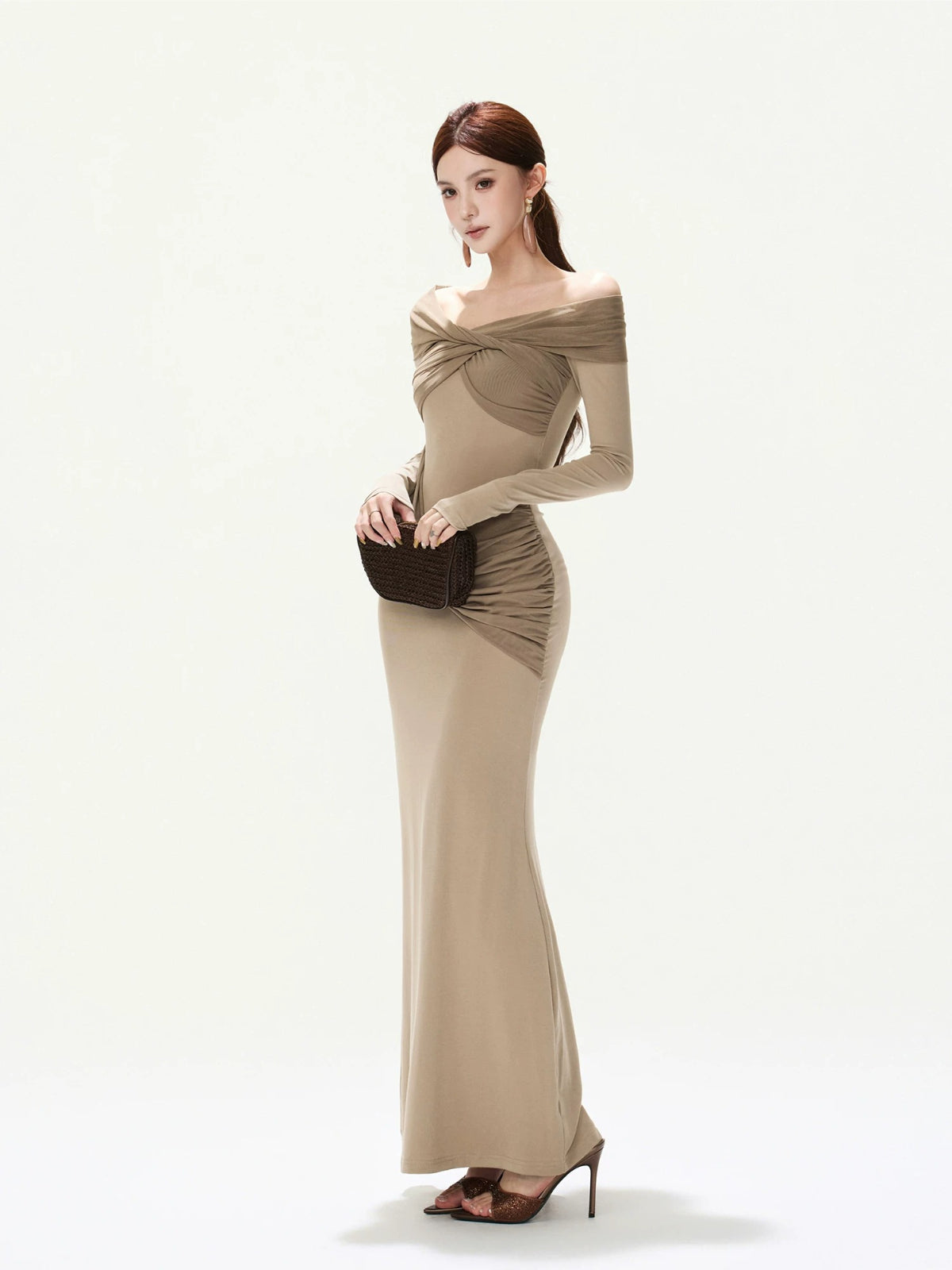 Mesh Shoulder Mermaid Dress