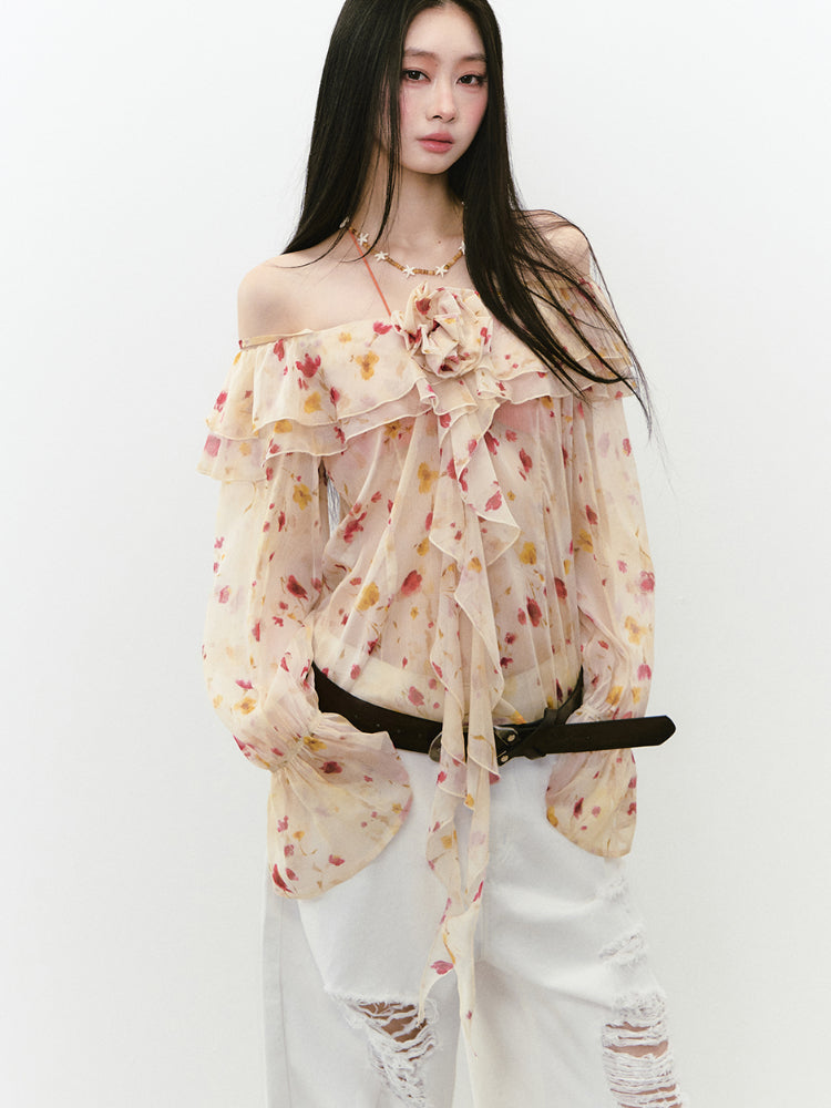 Floral Camisole Off-Shoulder Top