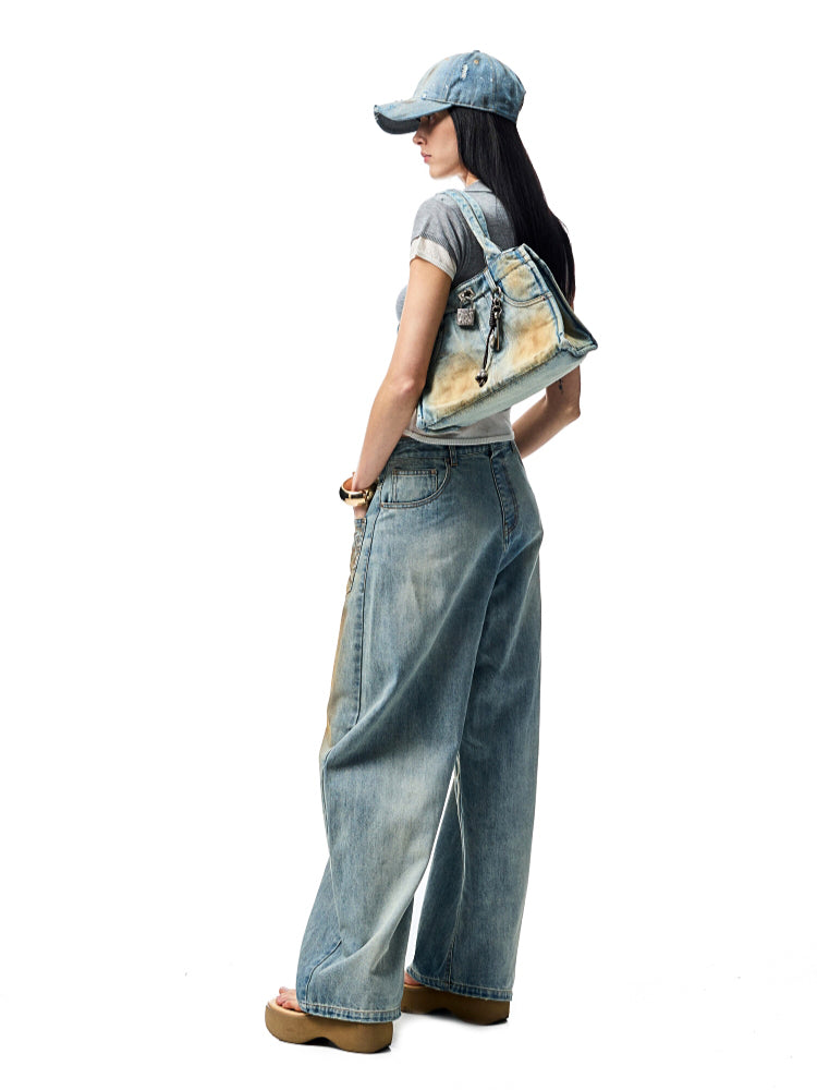 Mud-dyed Washed Jeans