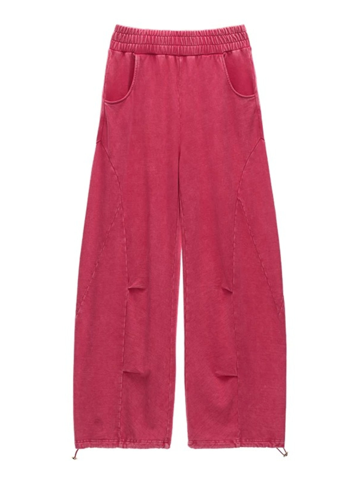 Washed Wide-Leg Casual Sweatpants