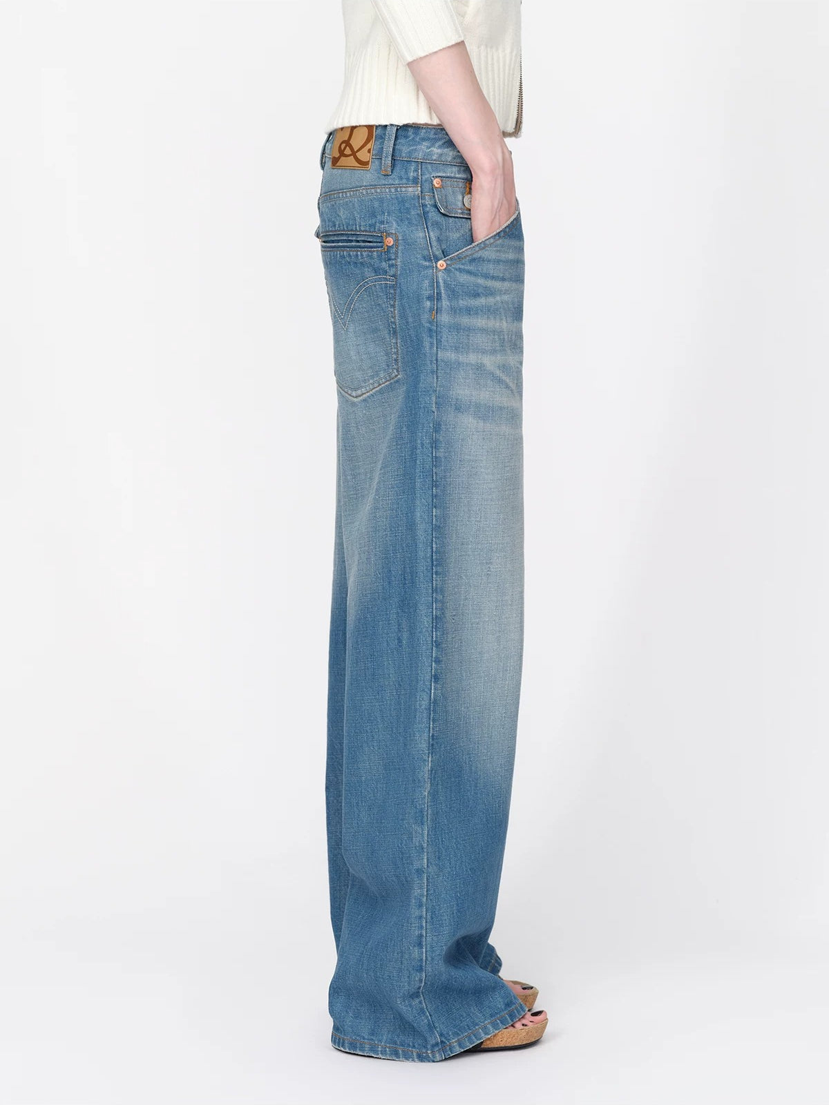 Vintage Washed Straight Leg Jeans