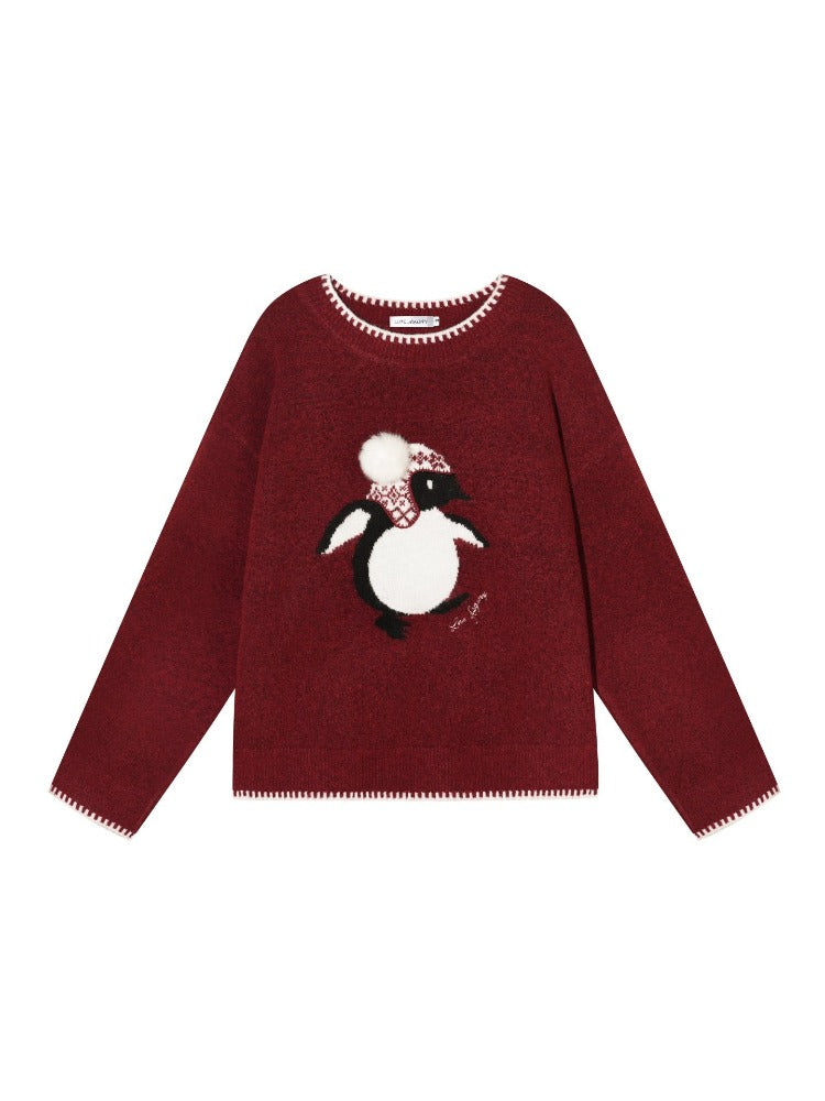 Penguin Jacquard Wool Sweater
