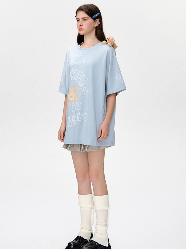 Graffiti Short Sleeve Loose Cotton T-shirt