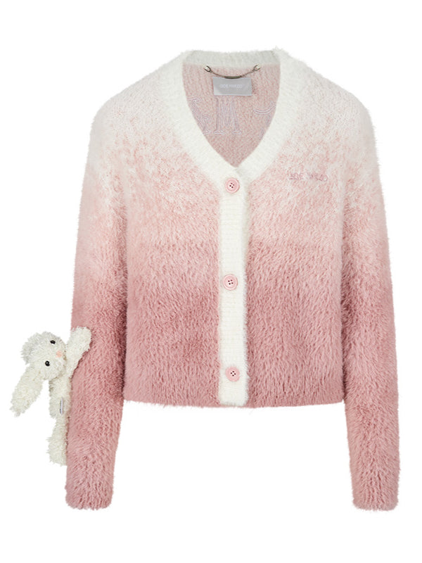 Khaki & Pink Doozoo Gradient Cardigan