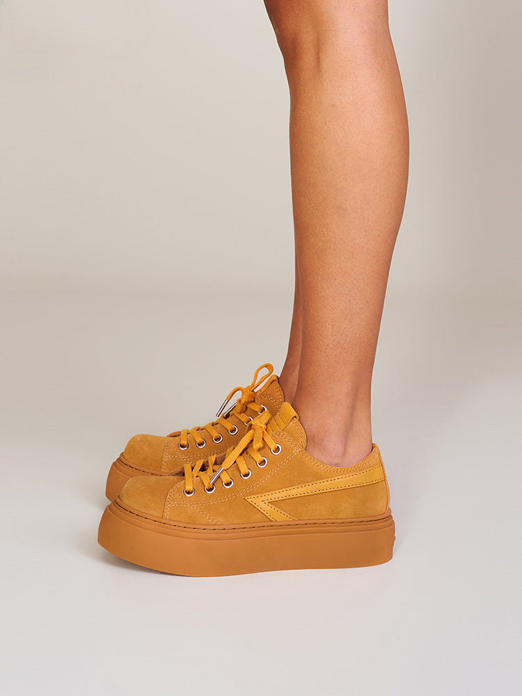 Future Mirage Leather Rider High Boots Ginger