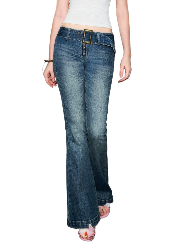 Low-Rise Flared Jeans