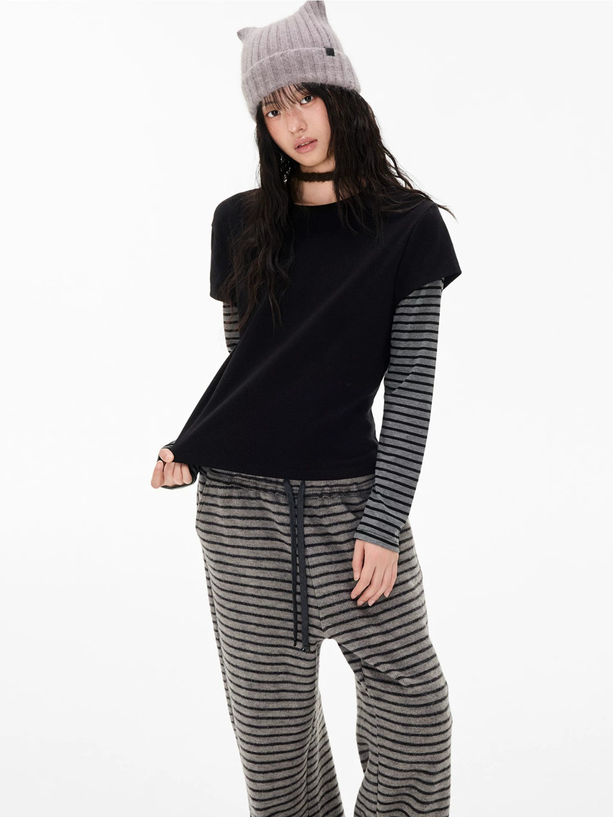 Faux Layered Stripe Tee