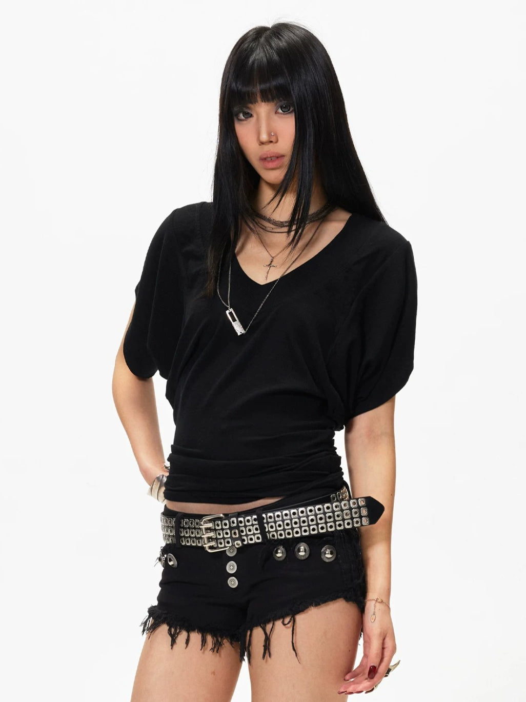 V Neck Batwing T-Shirt