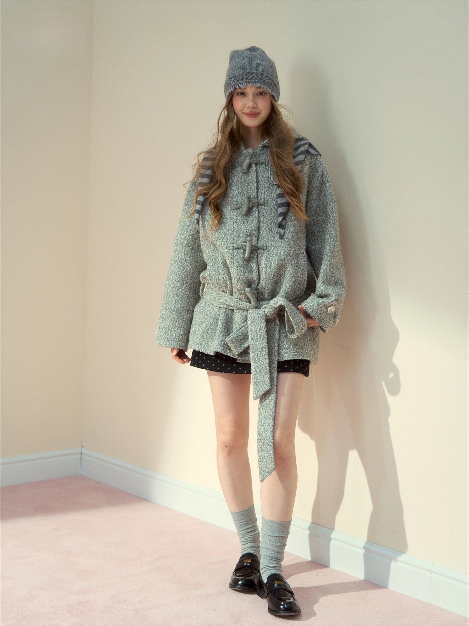 Gray Wool Duffle Coat