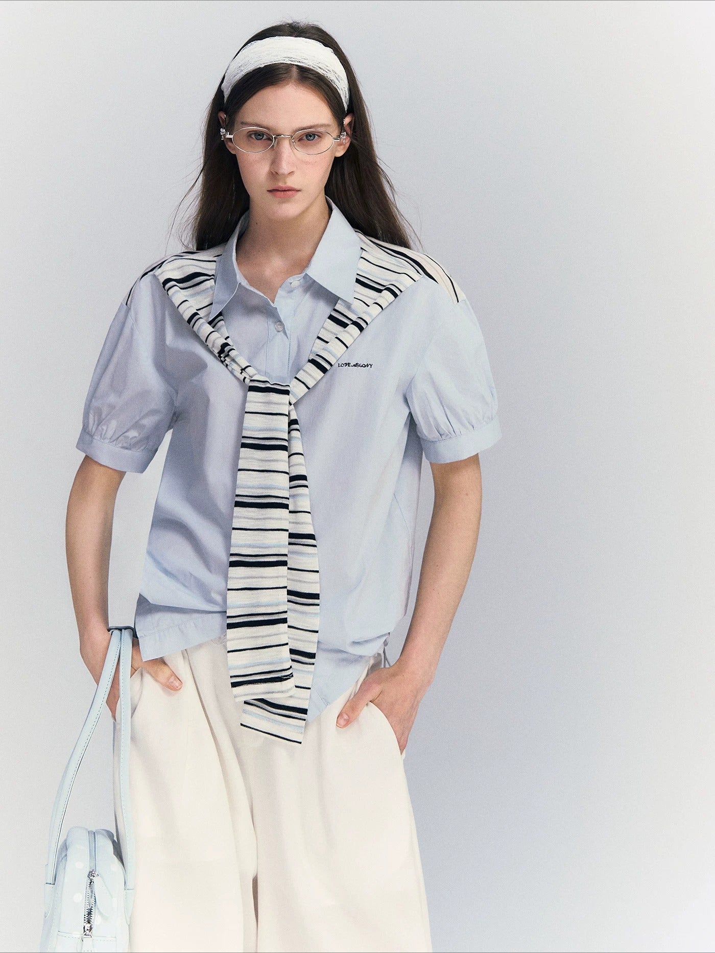 Striped Shawl Shirt
