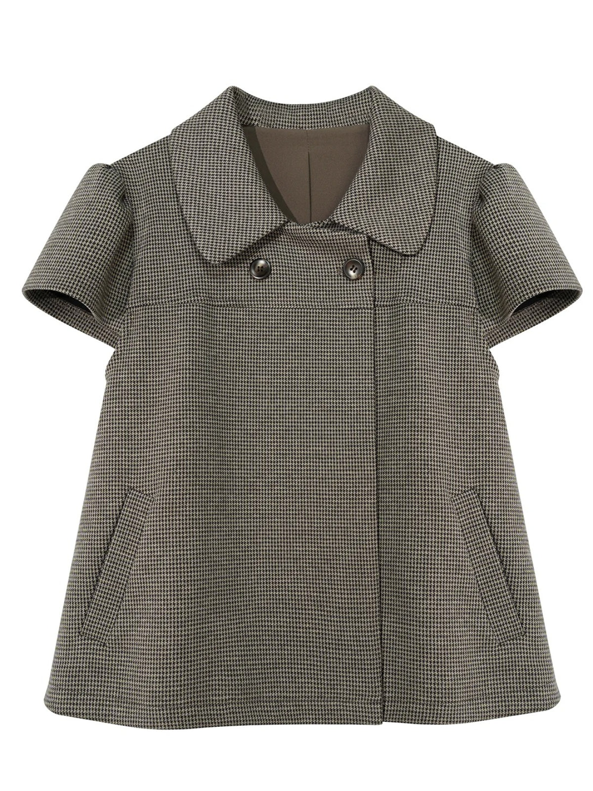 Vintage Houndstooth Collar Two Piece Set