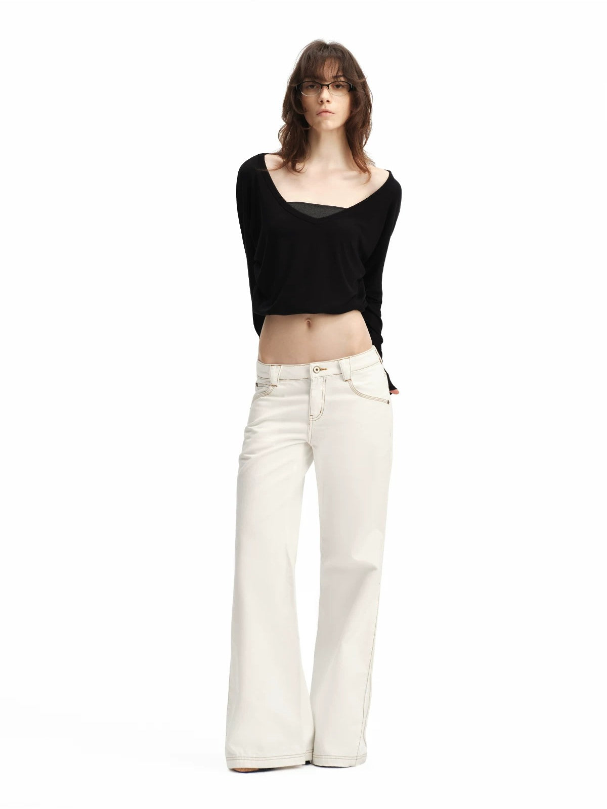 Contrast Flare Jeans