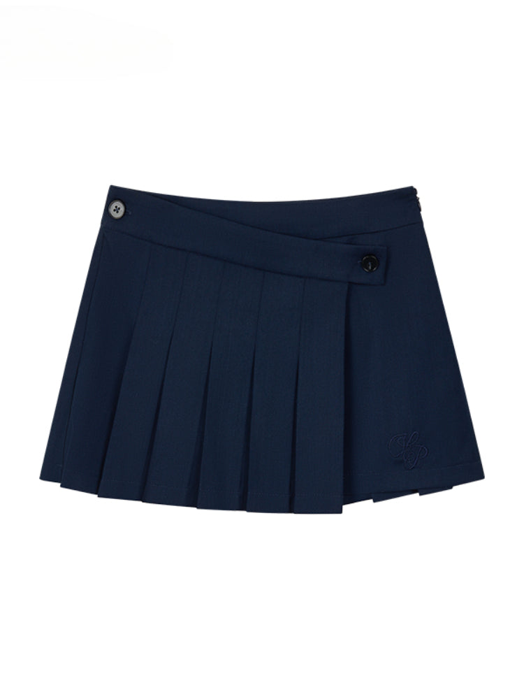 A-Line Irregular Pleated Skirt
