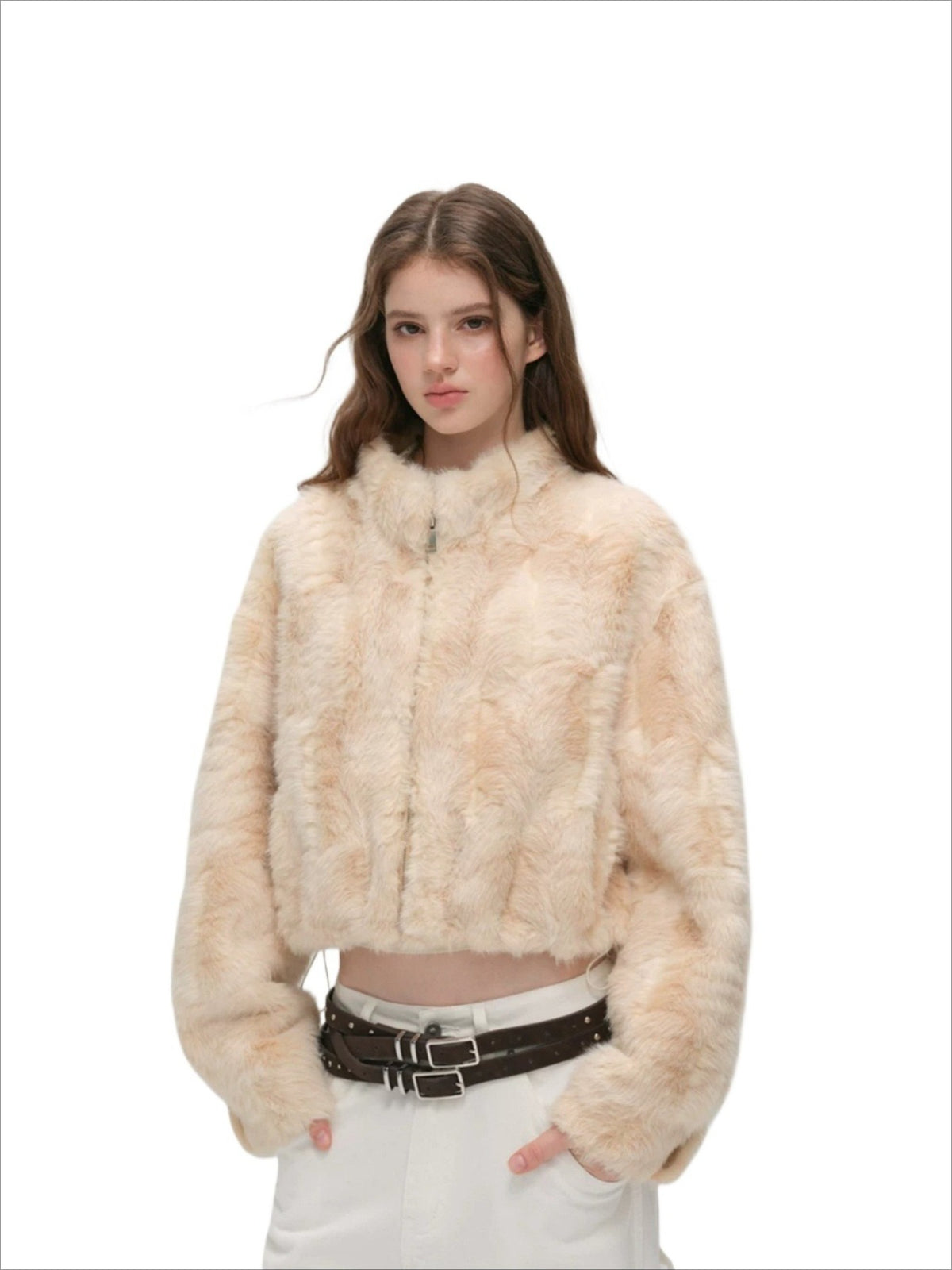 Faux Fur Stand Collar Coat