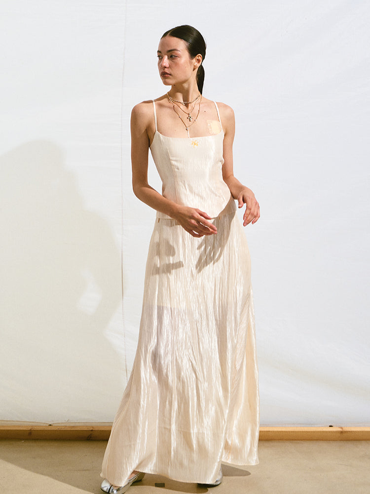 Fake Two-Piece Hollow Backless Slim Fit Cami Dress