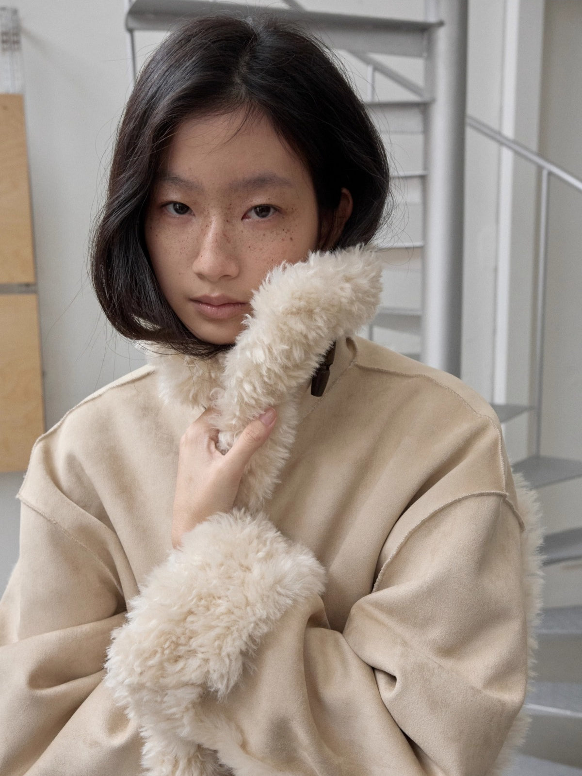 Reversible Shearling Suede Jacket