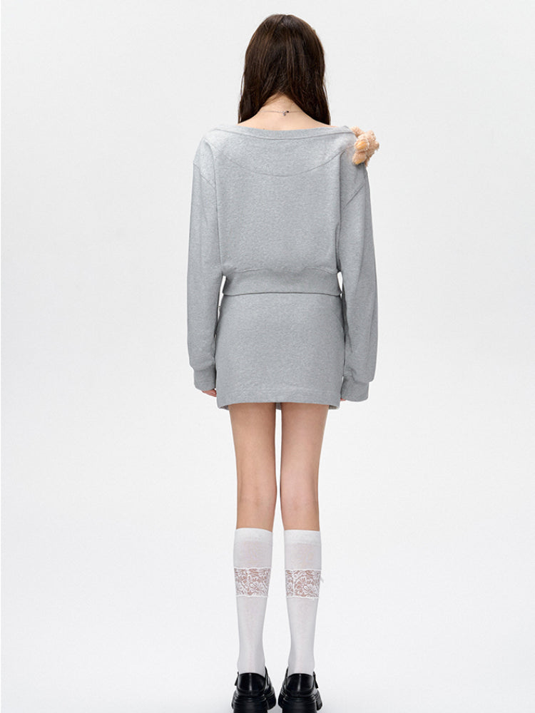 Off-Shoulder Pullover Short Top