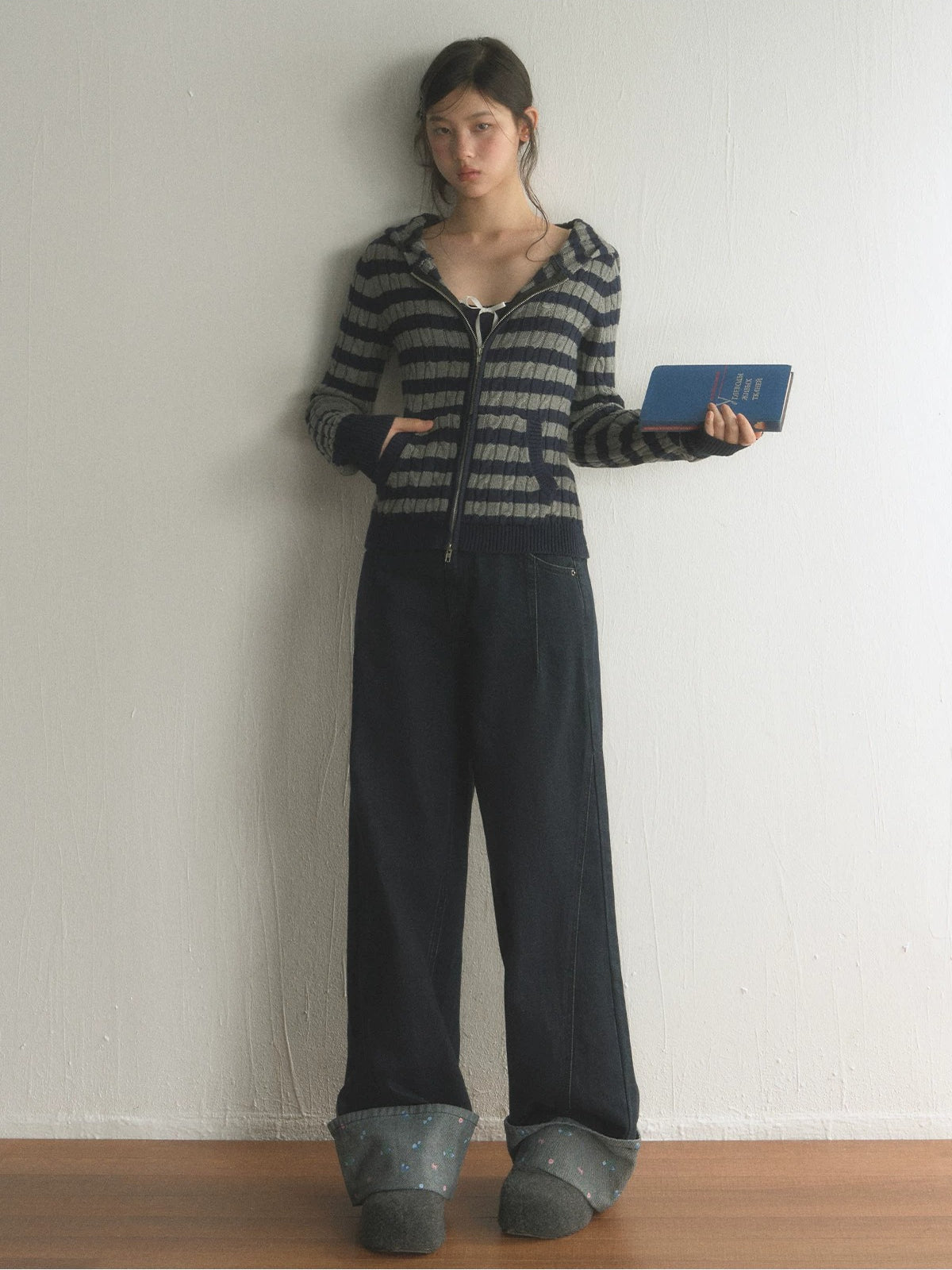 Striped Zip Cardigan