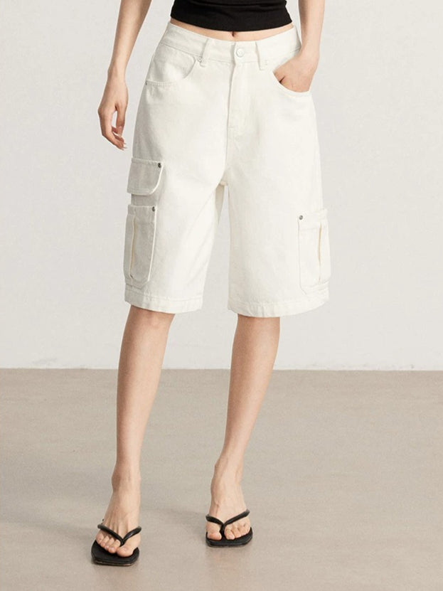 Cargo Denim Bermuda Shorts