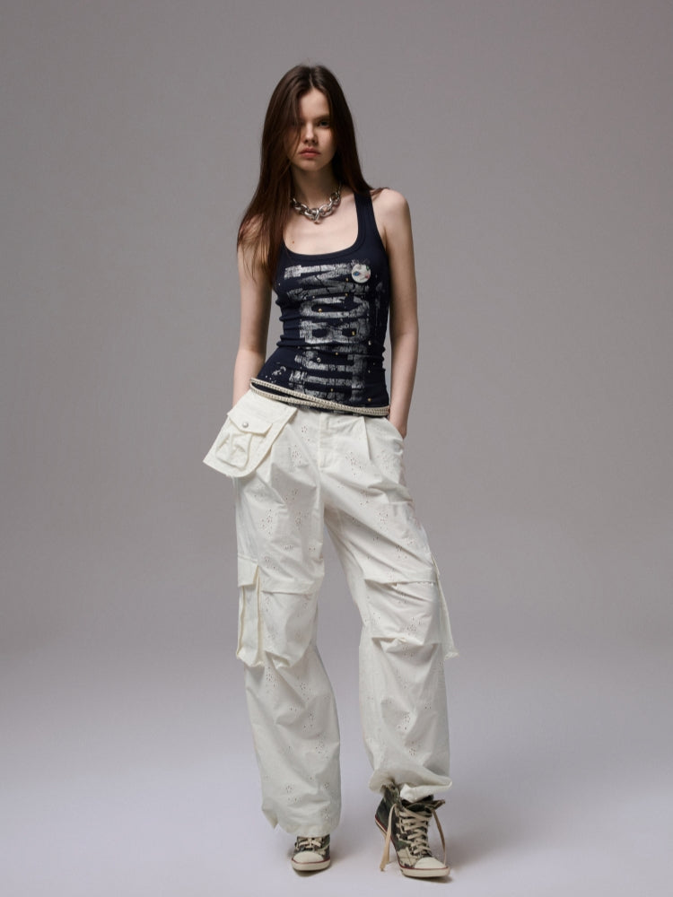 Hot-Stamped Gold & Silver Letter Printed Vest