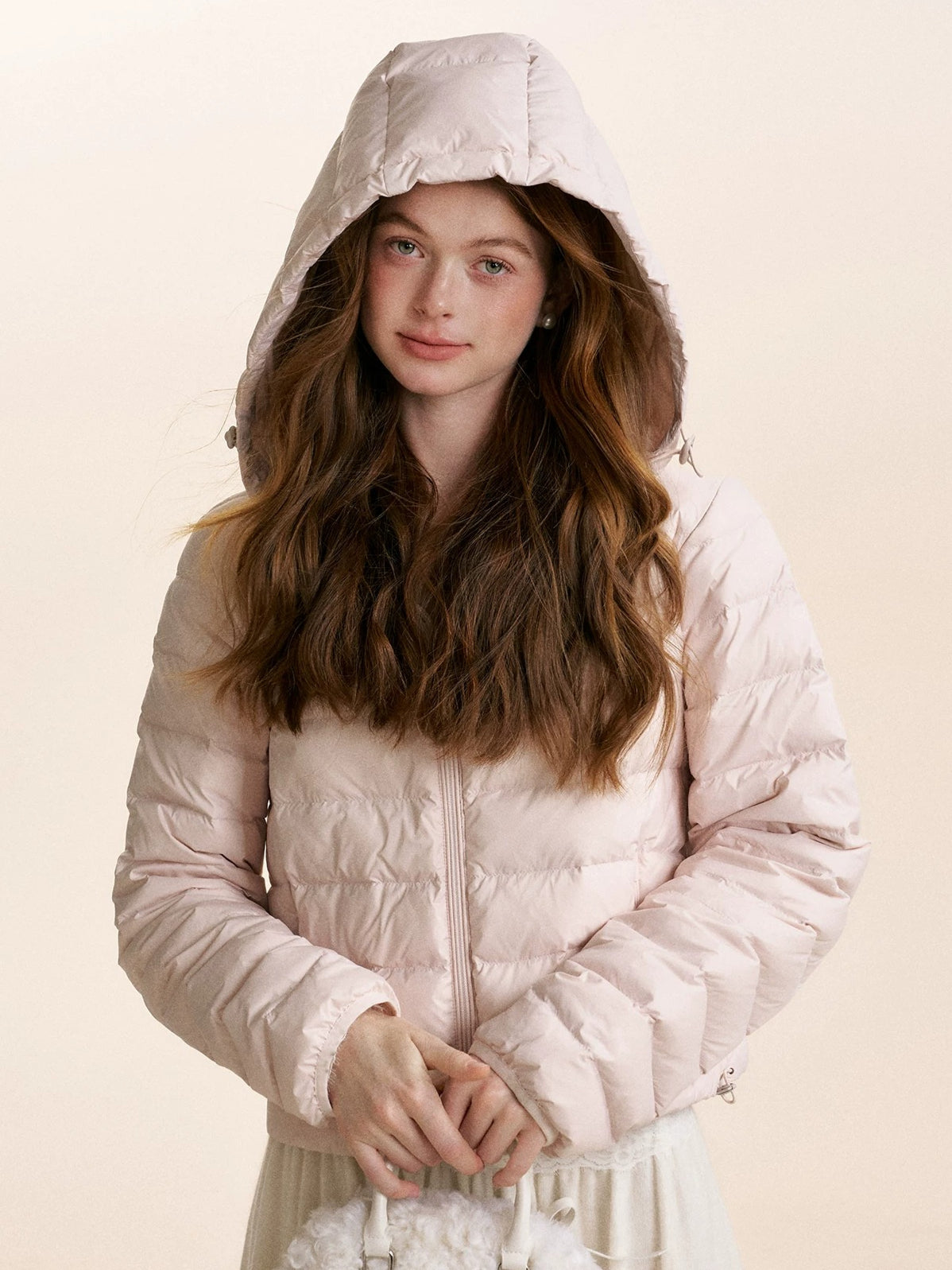 Hooded Ribbed Down Jacket