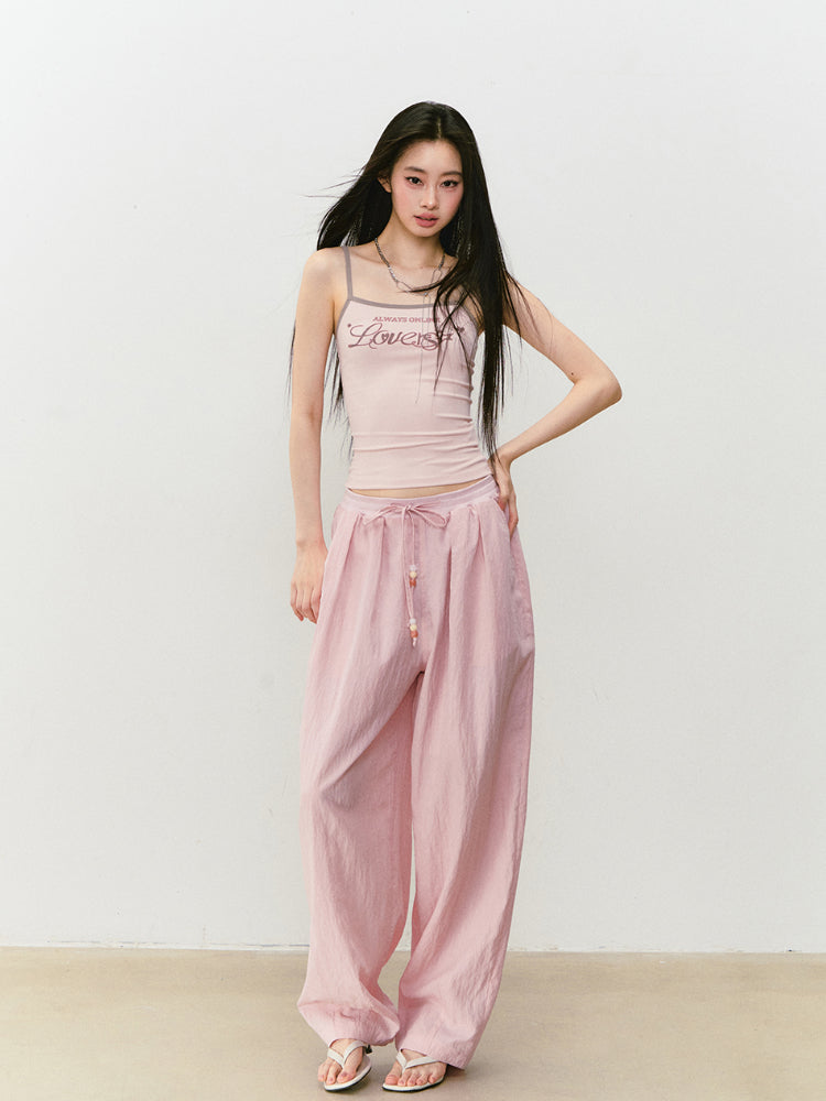 Color-Block Letter Print Camisole