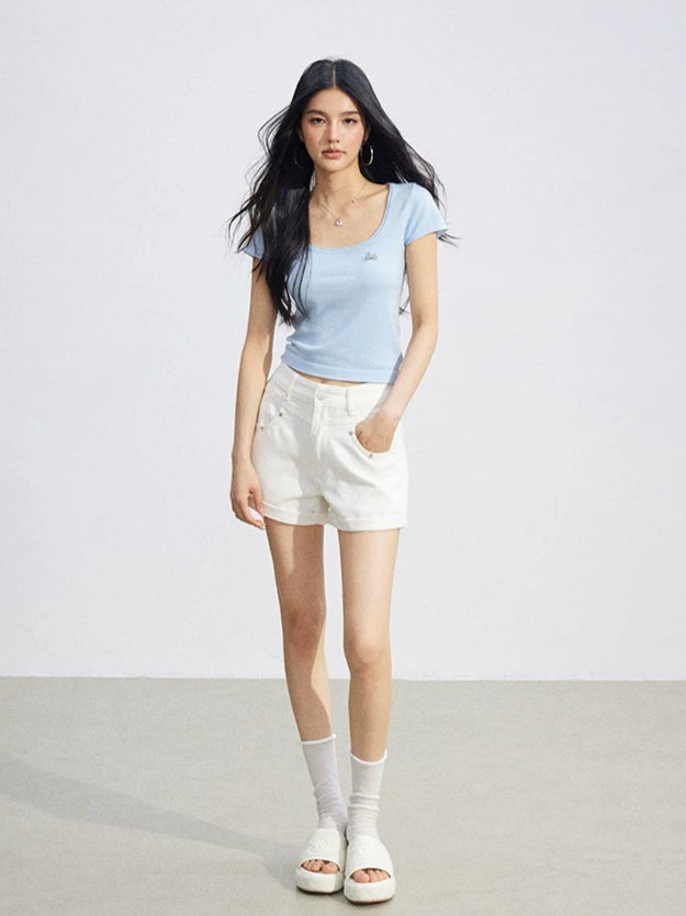 U-Neck Slim Basic Tee