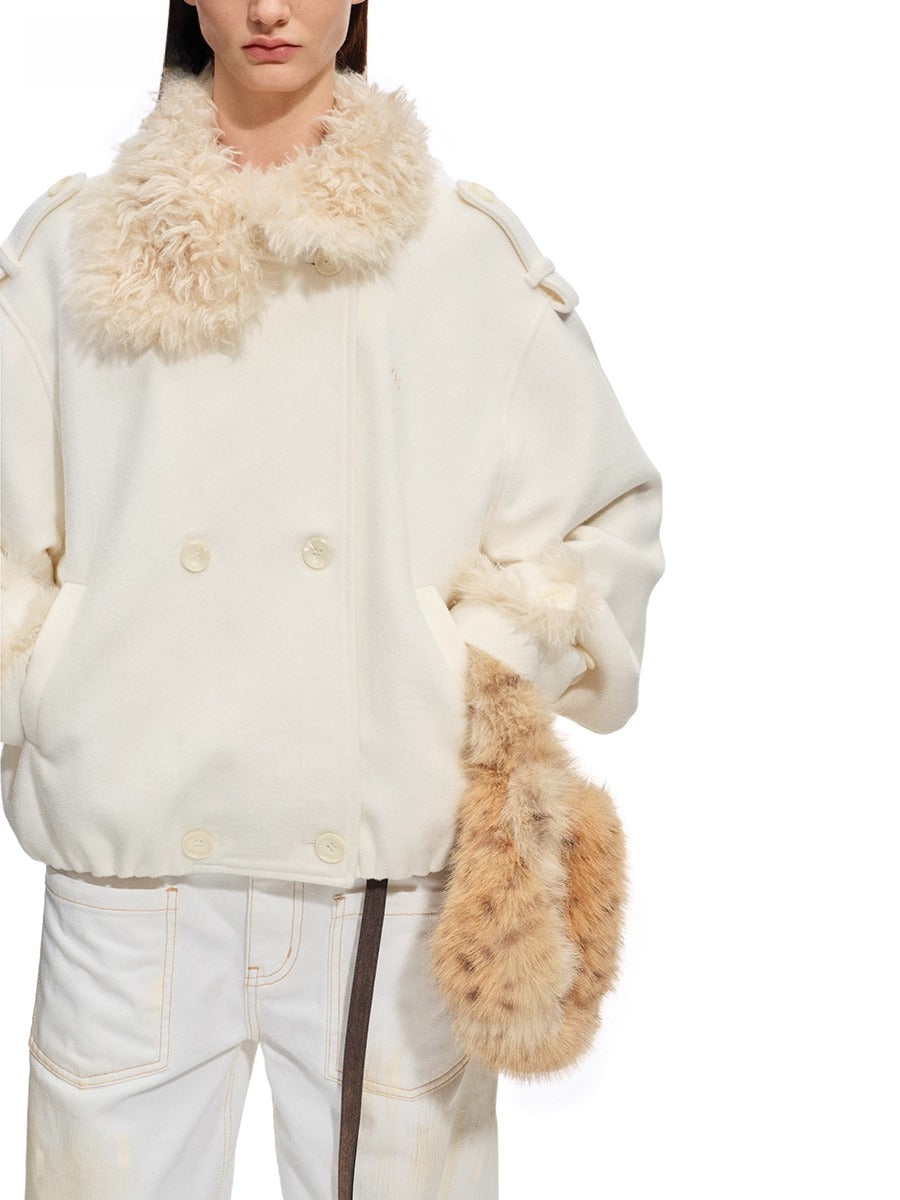 Polar Shearling Collar Wool Jacket