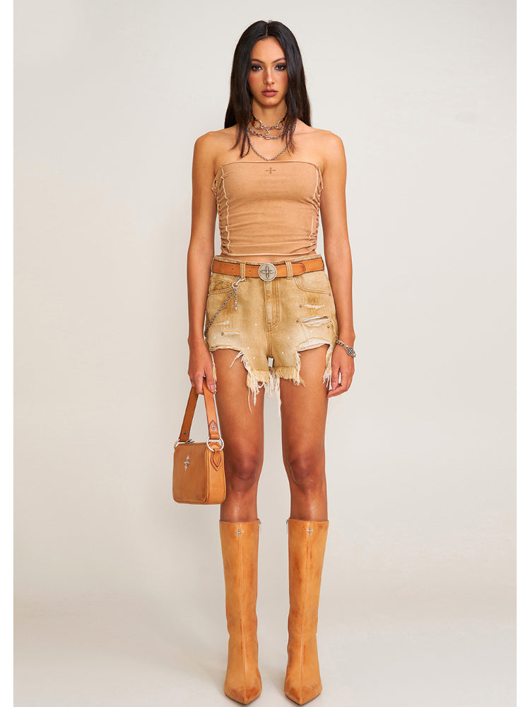 Rage Wild Denim Short Camisole Wild Brown