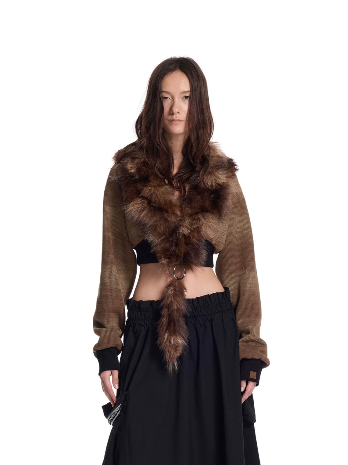 Patchwork Ring Trim Knit Jacket