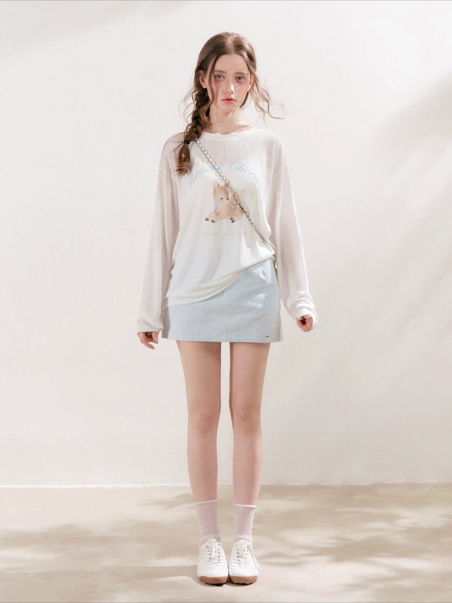 Deer Printed Top & Skirt Set