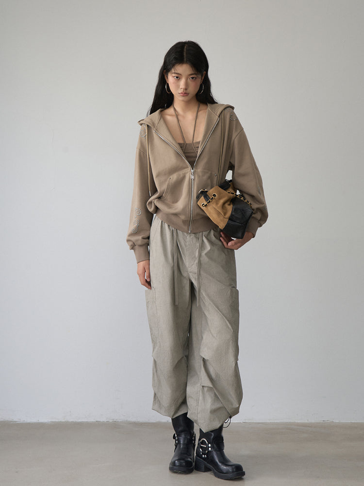 Rivet Loose Zip-up Hoodie