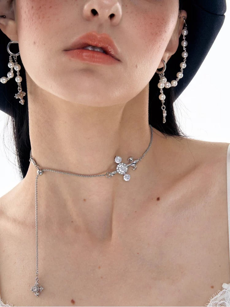 Iris Drawstring Zircon Necklace