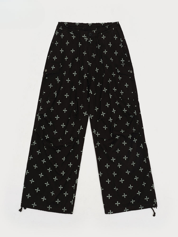 All-Over Print Tie-Dye Sports Paratrooper Pants
