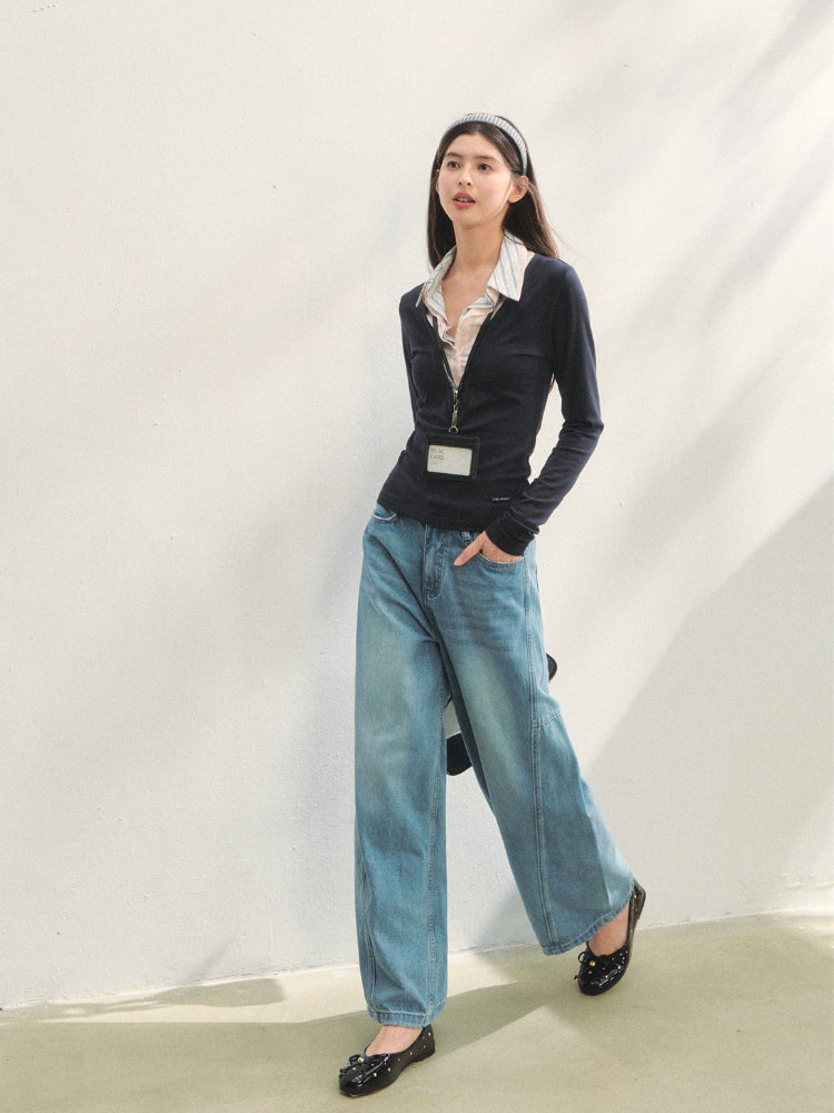 Fake Three-piece Contrast Color Polos