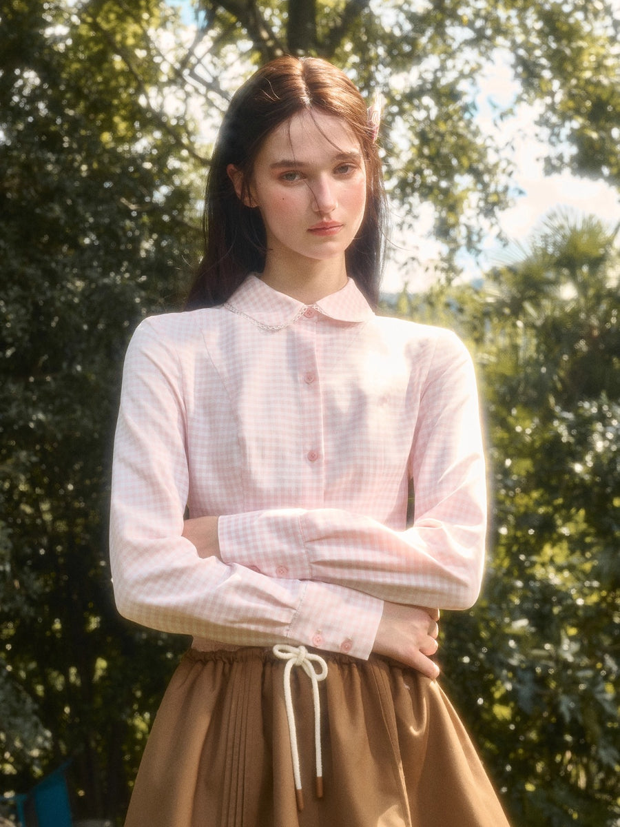 “Cloud” Natural Cotton Plaid Shirt