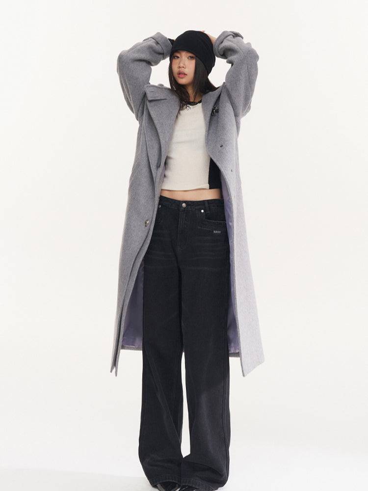 Vintage Low-Waist Loose Straight-Leg Pants