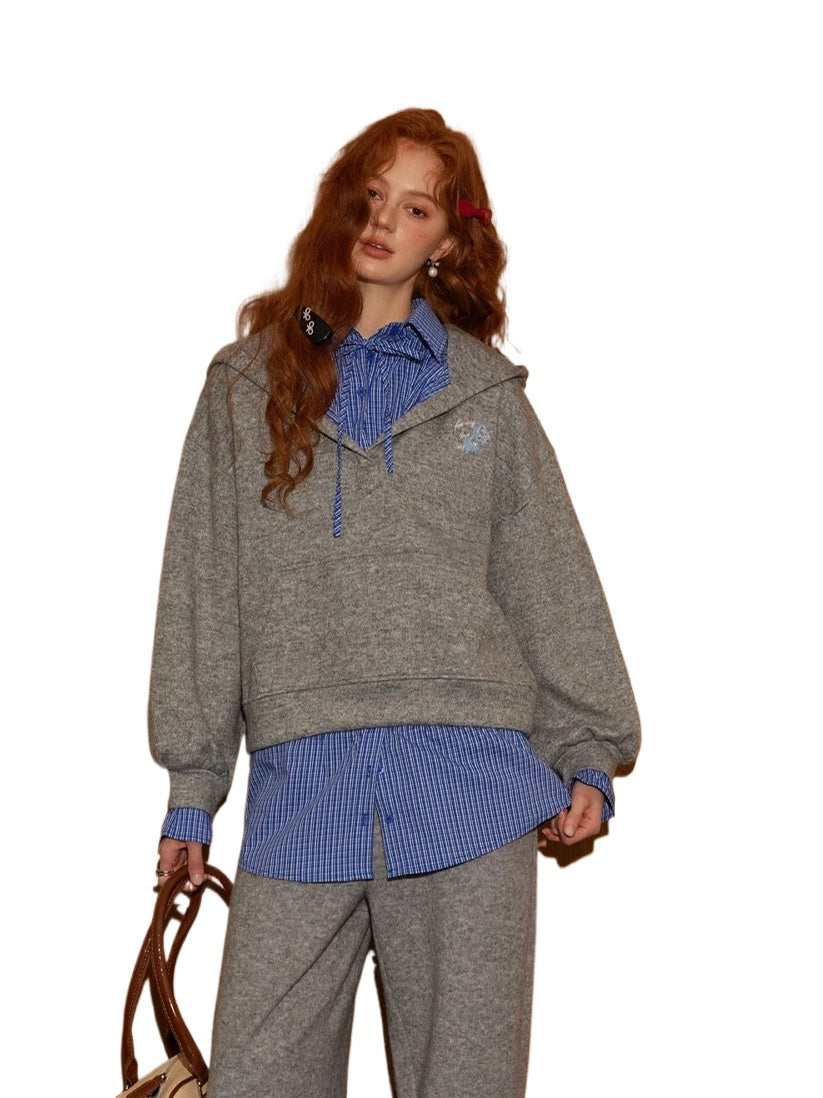 Plaid Layered Three-Piece Lounge Set