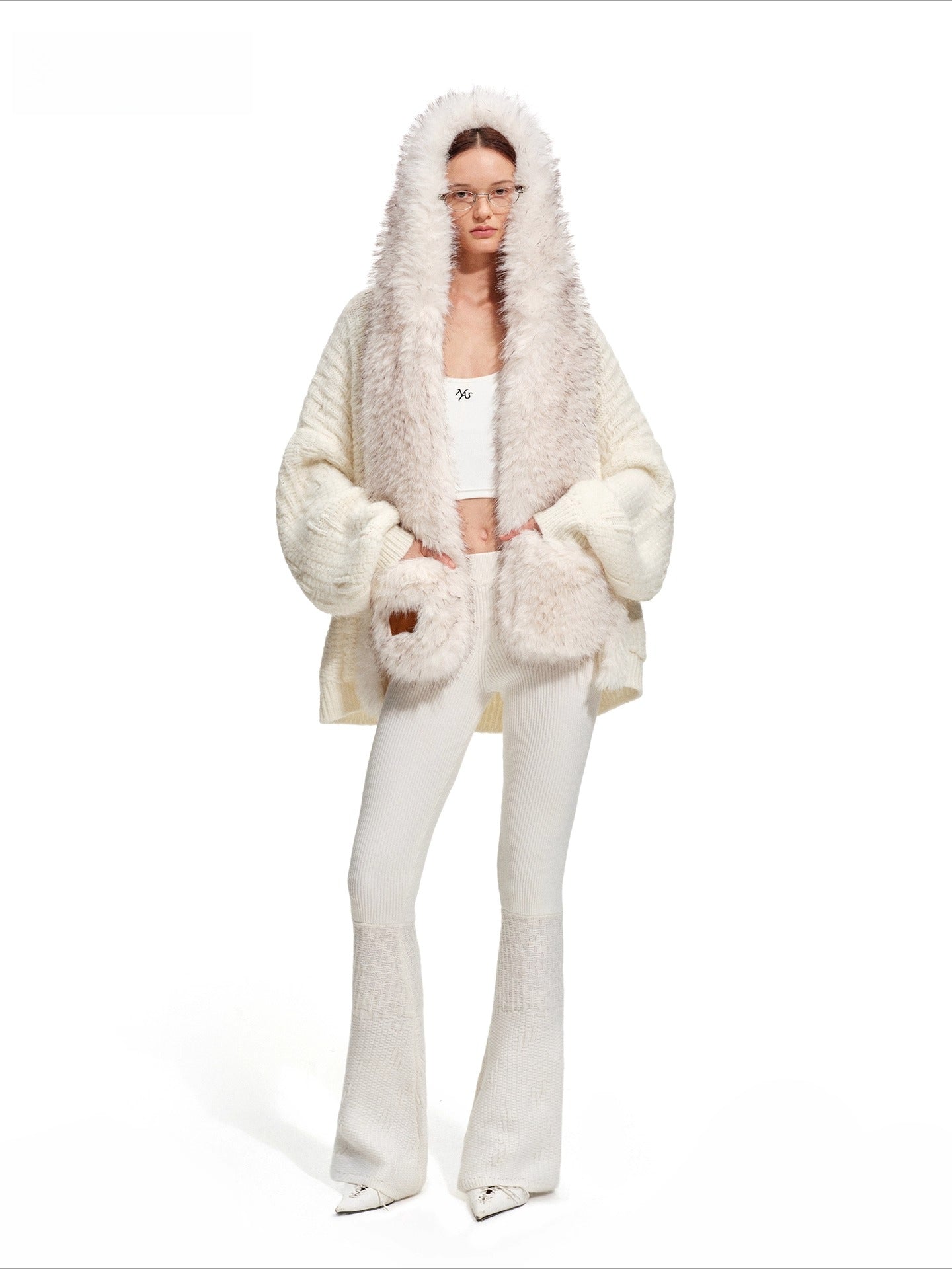 Polar Mohair Knit Cardigan